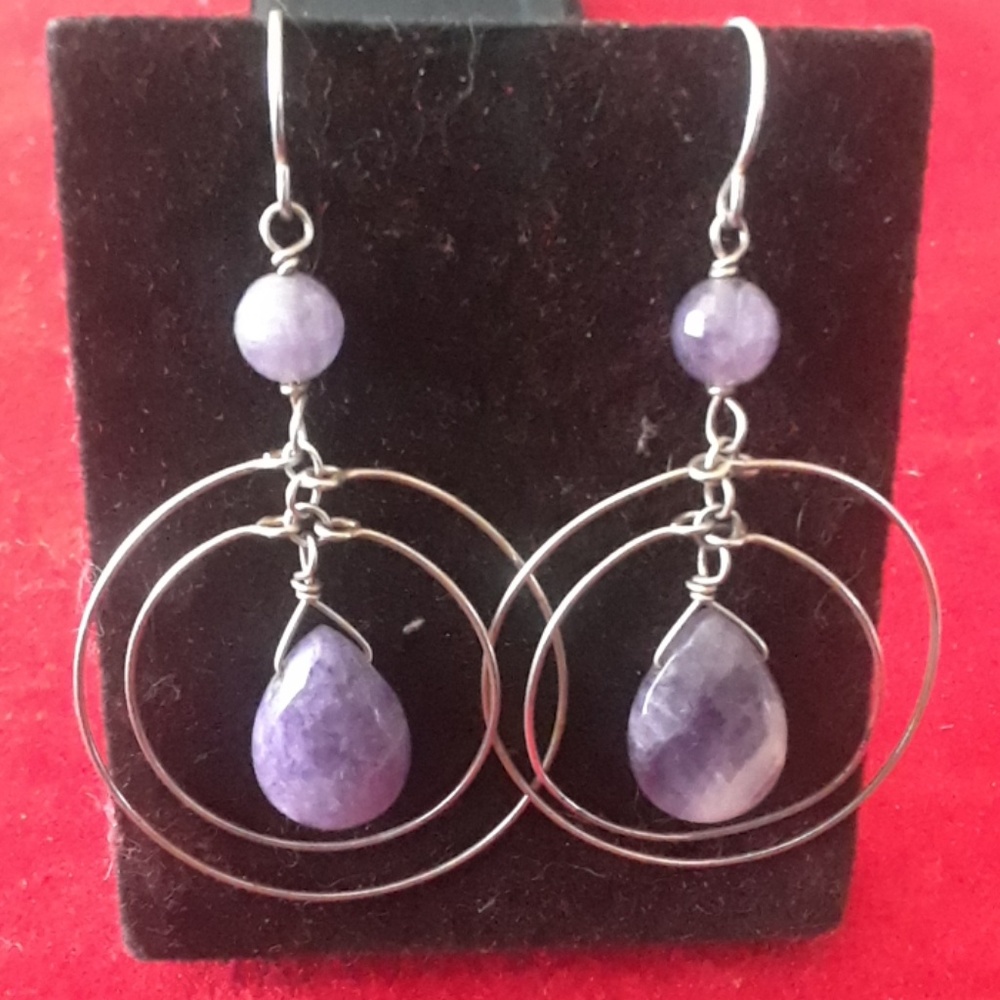 Amethyst 92.5 silver earrings